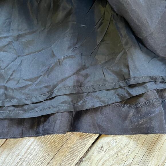 Club Monaco Black Satin Ruffled Tie Waist Mini Skirt Size 6 - Picture 5 of 9